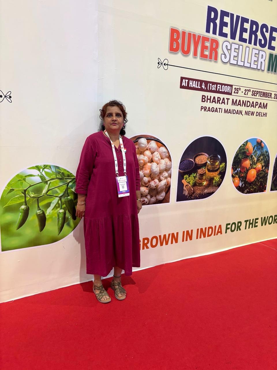 Rajput Reshma Singh — Founder & CEO, Dharthi Foods, at the Reverse Buyer Seller Meet, Bharat Mandapam, New Delhi