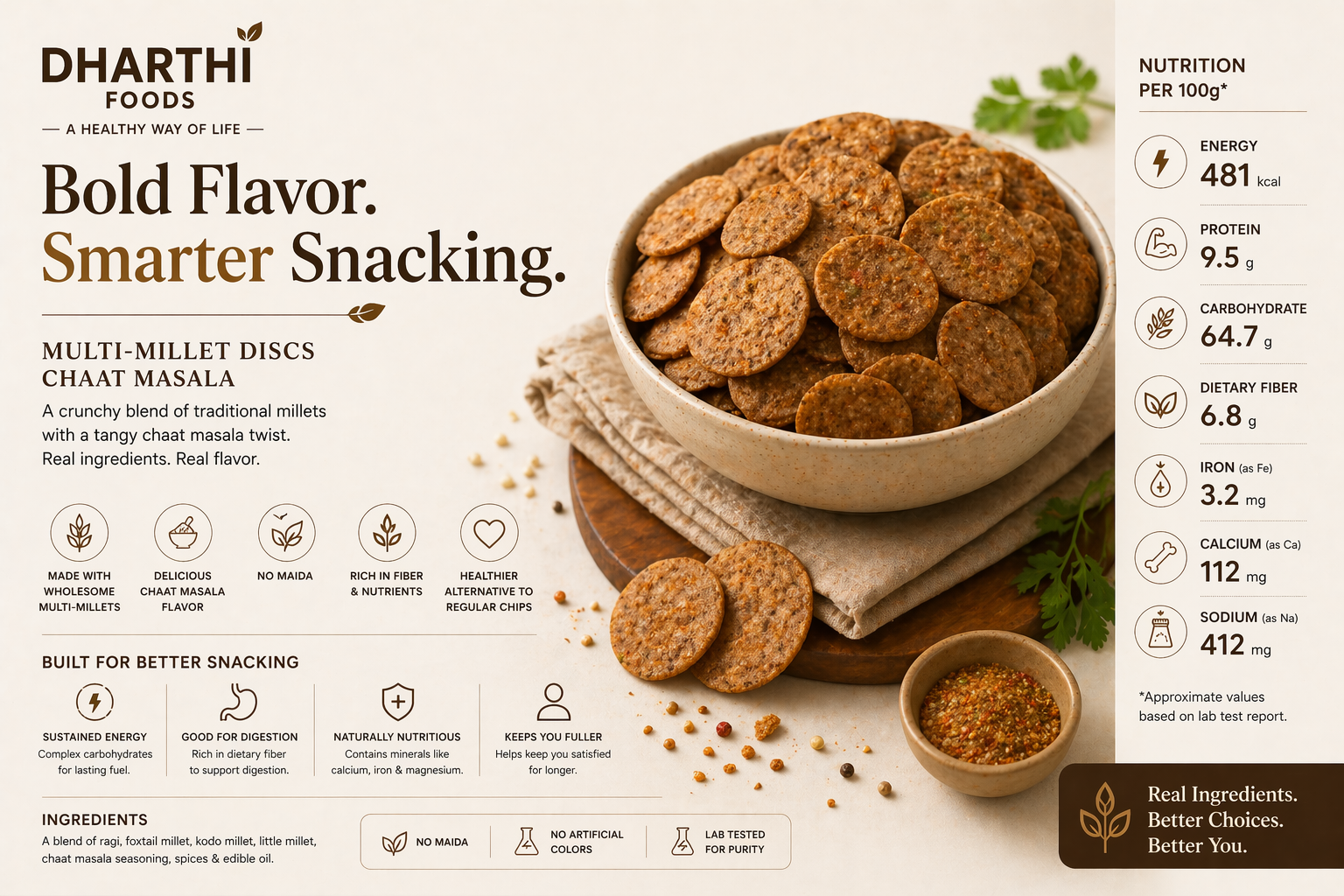 Multi millet chips chat masala