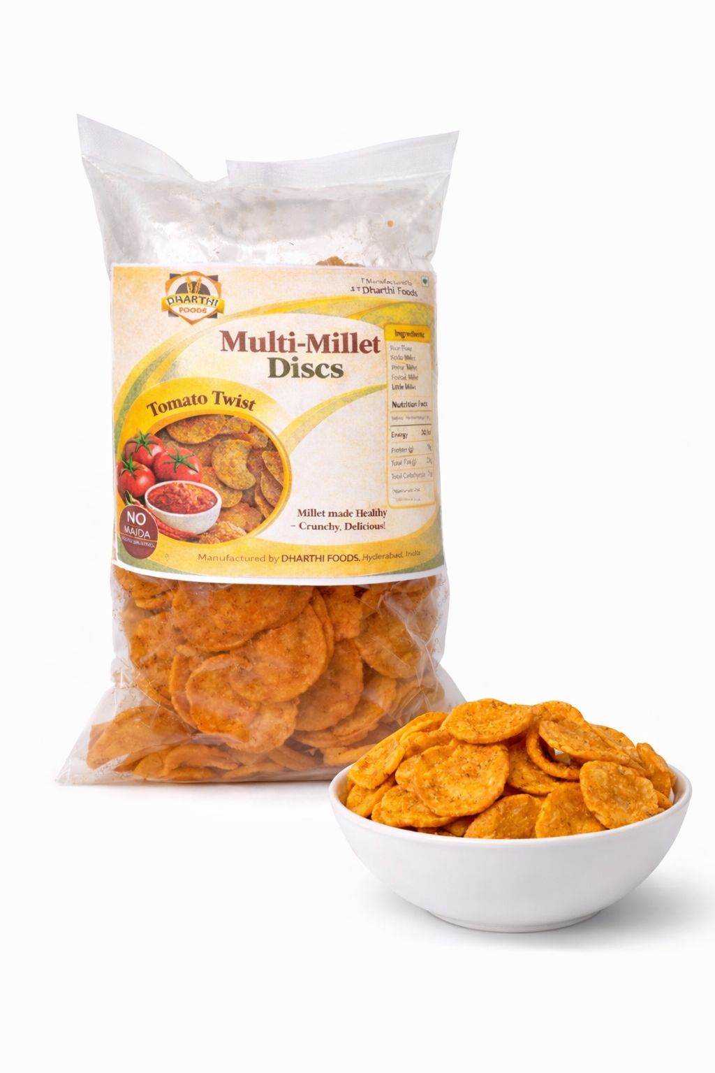 Dharthi Foods Multi-Millet Discs – Tomato Twist